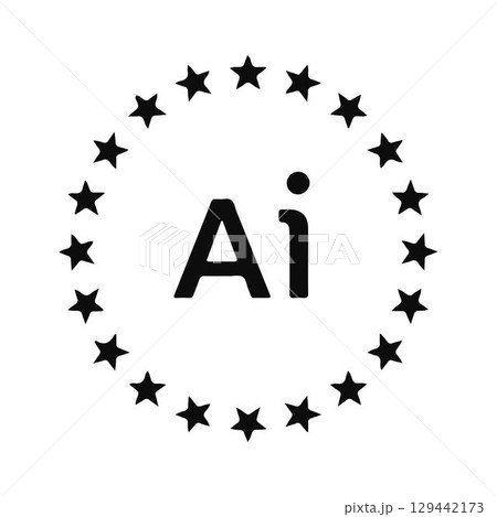 Ai Lettering Surrounded by Stars. 129442173
