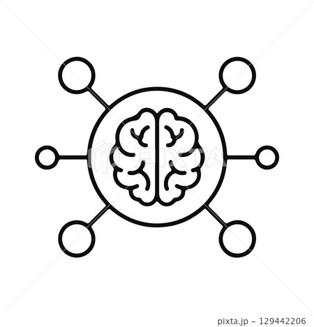 Brain Network Connection. Brain with Connected Nodes. Brain Network Connection. Brain with Connected Nodes. 129442206