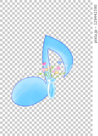 花瓶の花が付いた音符 花瓶の花が付いた音符 129442390