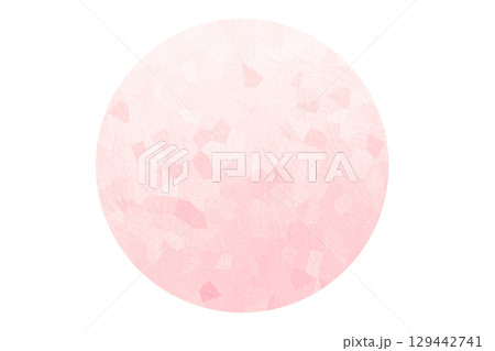 綺麗でおしゃれピンク色の桜イメージ円フレーム枠イラスト素材　華やかなグラデーション 129442741