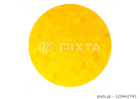 秋のシンプルな月グラデーションの円フレーム枠イラスト素材　和モダン　和紙柄風 129442743