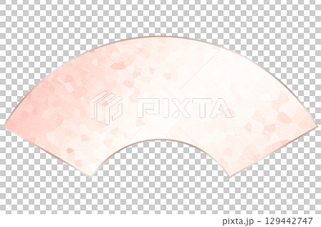 New Year's image: Fan-shaped Japanese paper frame with a cherry blossom pink petal-like gradation New Year's image: Fan-shaped Japanese paper frame with a cherry blossom pink petal-like gradation 129442747