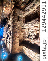 Preserved Rosalila Temple, a Mayan structure located inside an archaeological tunnel under the main acropolis at the Copan ruins in Honduras 129442911
