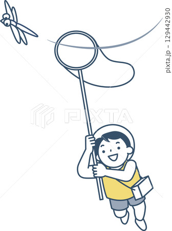 昆虫採集をする男の子 昆虫採集をする男の子 129442930