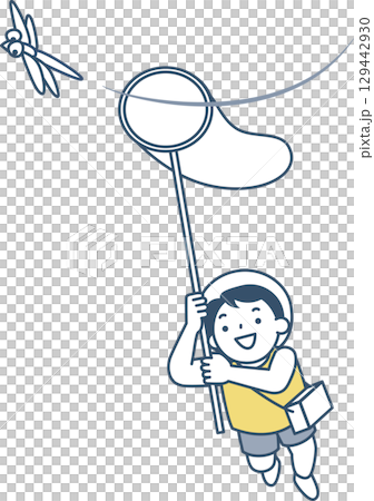 昆虫採集をする男の子 昆虫採集をする男の子 129442930