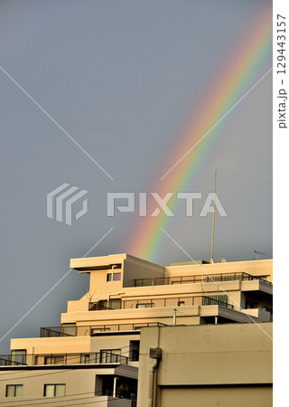 昭島市 雨上がりの空に架かる鮮やかな虹 昭島市 雨上がりの空に架かる鮮やかな虹 129443157
