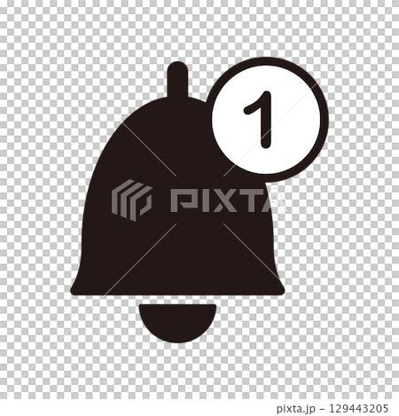 Bell with notification indication 129443205
