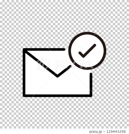 帶有復選標記的電子郵件 帶有復選標記的電子郵件 129443298