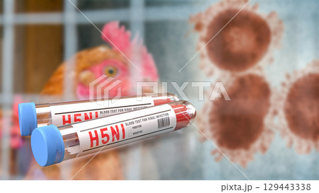 The Blood Tube for avian influenza or bird flu concept 3d Rendering. The Blood Tube for avian influenza or bird flu concept 3d Rendering. 129443338