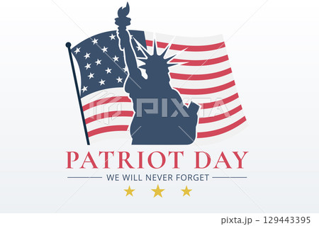patriot day statue of liberty silhouette with usa flag patriot day statue of liberty silhouette with usa flag 129443395
