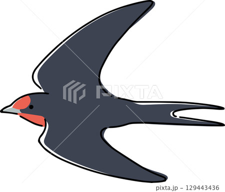 手描きのツバメのイラスト 129443436