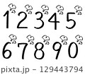 数字_葉っぱ_線 129443794