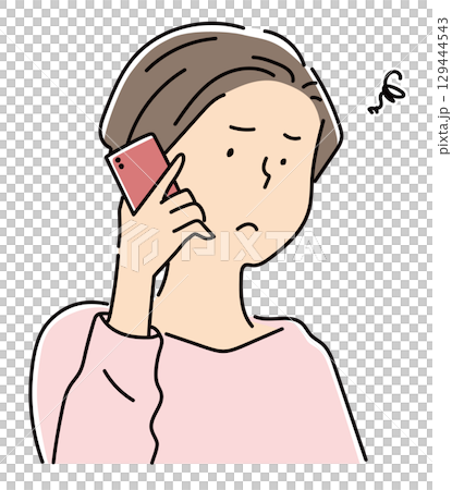 A woman having trouble getting through on the phone A woman having trouble getting through on the phone 129444543