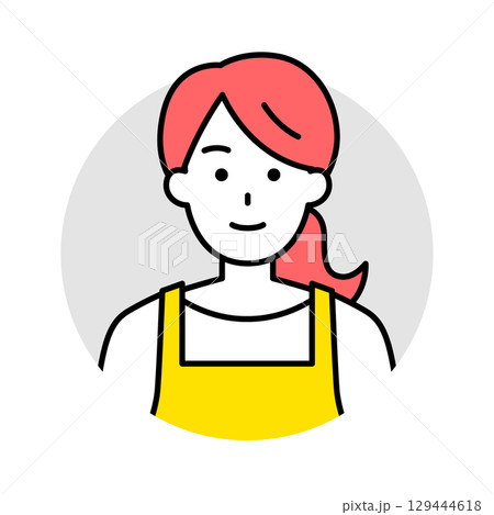 エプロン姿の女性のアイコン（ノーマル） 129444618