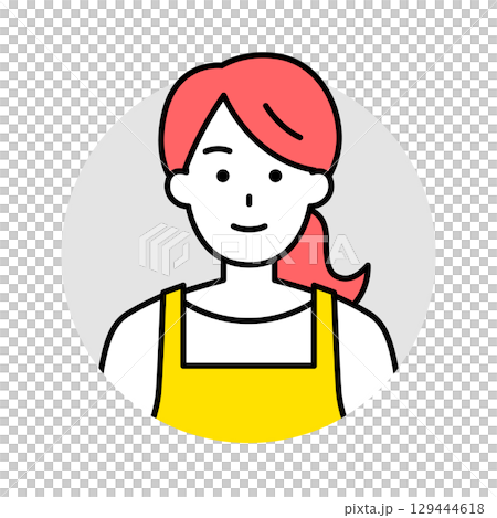 エプロン姿の女性のアイコン（ノーマル） 129444618
