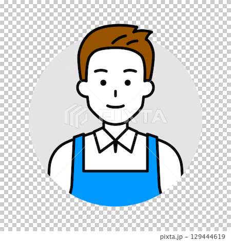 エプロン姿の男性のアイコン（ノーマル） 129444619