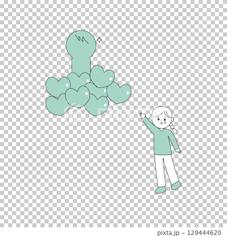 片思いの人を思う女の子のイラスト 片思いの人を思う女の子のイラスト 129444620