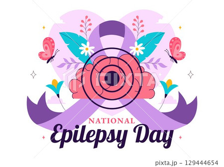 National Epilepsy Awareness Month Vector Illustration Observed Every Year in November Featuring Brain and Mental Health Awareness in a Background 129444654