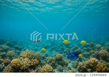 青い海と魚たち 青い海と魚たち 129444669