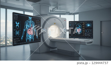 最先端AI駆動型画像診断  超高精細MRIスキャナー 129444737