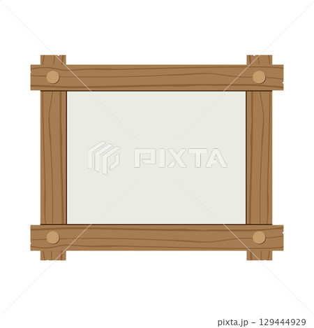 手書き風の木枠のメッセージボードのイラスト素材 129444929