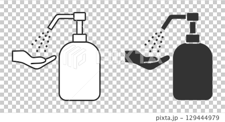 Alcohol disinfectant monochrome icon 129444979