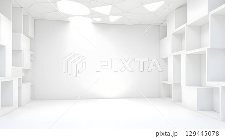 Seamless Polygon Structure With Clean White Surface Texture 129445078