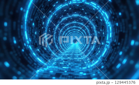 3D Space Fractal Formed By Radiant Mesh Lines 129445376