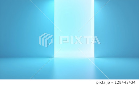 Modern Photography Room With Minimal Blue Illumination 129445434