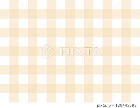 ベージュと白のギンガムチェック背景（4:3比率）ナチュラルで使いやすいパターン 129445595