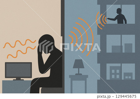 電磁波被害を受けているイメージ 電磁波被害を受けているイメージ 129445675