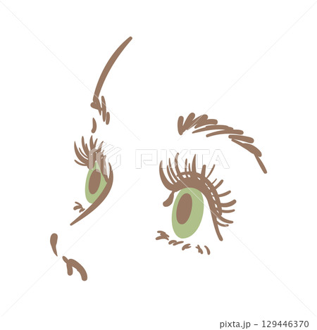 まつげエクステ つけまつげ　イメージイラスト 129446370