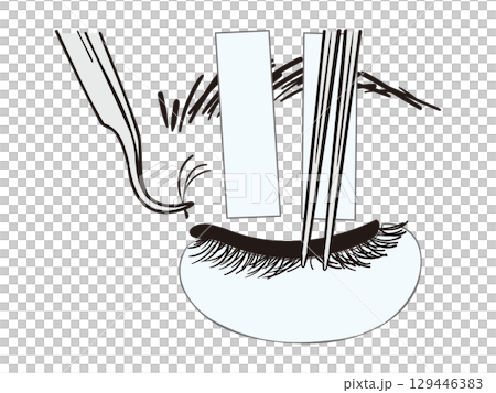 Eyelash extensions and false eyelashes treatment illustration 129446383