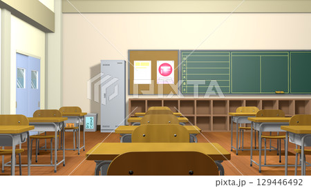 アニメーションの背景に使える教室の風景 129446492