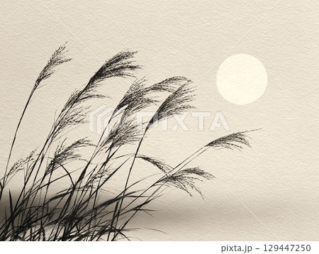 日本画のススキのイラスト Generative AI 日本画のススキのイラスト Generative AI 129447250