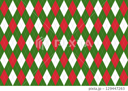 緑・赤・白・灰のアーガイル背景(4:3比率)クラシカルで落ち着いた伝統的パターン 緑・赤・白・灰のアーガイル背景(4:3比率)クラシカルで落ち着いた伝統的パターン 129447263