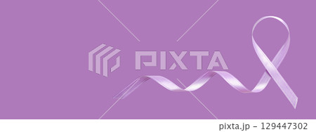 Purple ribbon signifies support for cancer research Purple ribbon signifies support for cancer research 129447302