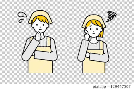 Simple part-time job men and women_troubled 129447507