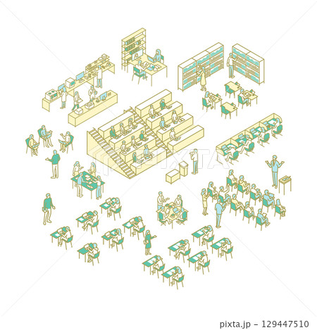 大学生活／勉強／先生のためのイラスト 129447510