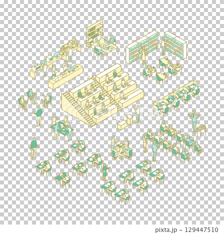 大学生活／勉強／先生のためのイラスト 129447510