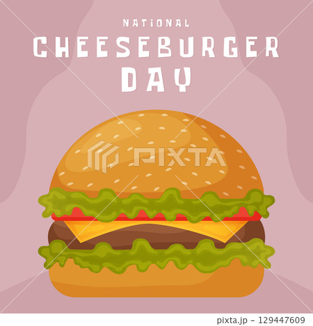 National Cheeseburger Day Vector Illustration. 129447609