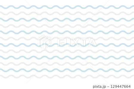 水色とグレーの波模様の背景素材 129447664