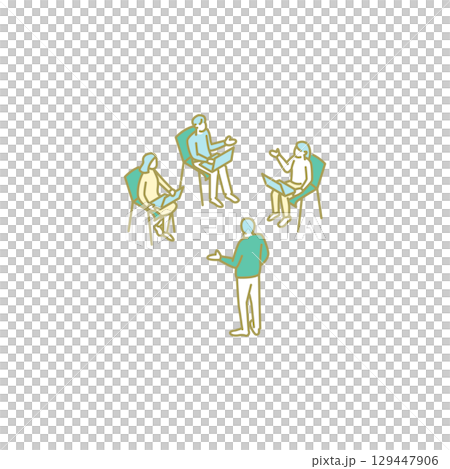 研討會、大學生活、學習、教師插畫 129447906