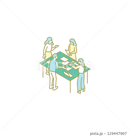 ゼミ／大学生活／勉強／先生のためのイラスト 129447907