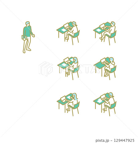 授業／大学生活／勉強／先生のためのイラスト 129447925