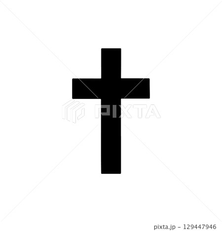cross silhouette icon for religion spirituality and christian faith 129447946