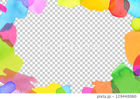水彩のカラフルなフレーム 水彩のカラフルなフレーム 129448060