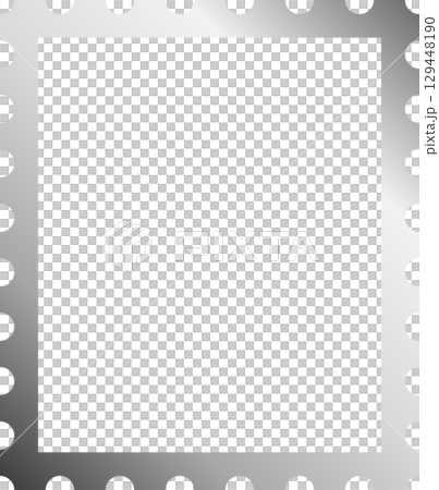 Silver stamp-style frame (4:3 ratio) Simple, sophisticated and luxurious postal design 129448190