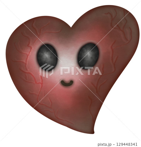 Happy Halloween set with Kawaii ghost, pumpkins, bat and decoration carnival elements. Mystical magical collection clipart. Trendy modern hand drawn. 129448341