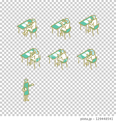 Regular exams, university life, study, illustrations for teachers Regular exams, university life, study, illustrations for teachers 129448541